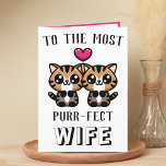 Cute Kitty Cat Kitten Pun Wife Happy Birthday Thank You Card<br><div class="desc">Looking for a unique way to express your love and humour to your spouse? Our funny kitty cat pun greeting card is the perfect choice for your girlfriend / wife on her birthday or wedding anniversary! Customise it by adding your own personal message. Design features two cute brown kittens with...</div>