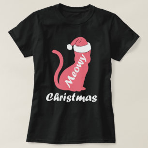 Cute kitty Cat Lover Santa Meowy Christmas T-Shirt