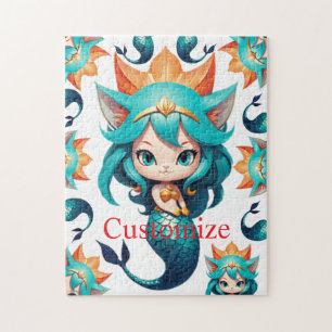 Cute Kitty Cat Mermaid Thunder_Cove Jigsaw Puzzle