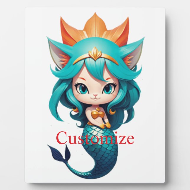 Cute Kitty Cat Mermaid Thunder_Cove Plaque (Front)
