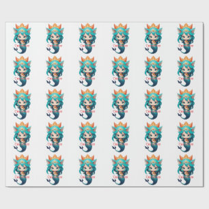 Cute Kitty Cat Mermaid Thunder_Cove Wrapping Paper