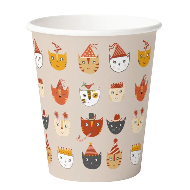 Cute Kitty Cat Paper Cups (Cute kitty cat themed party paper cup)