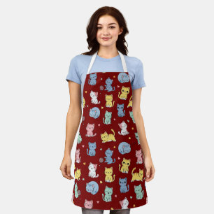 Cute Kitty Cat Pattern Apron
