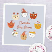Cute Kitty Cat Personalised Baby Shower