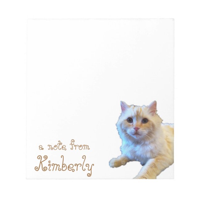 Cute Kitty Cat Personalised Notepad (Front)