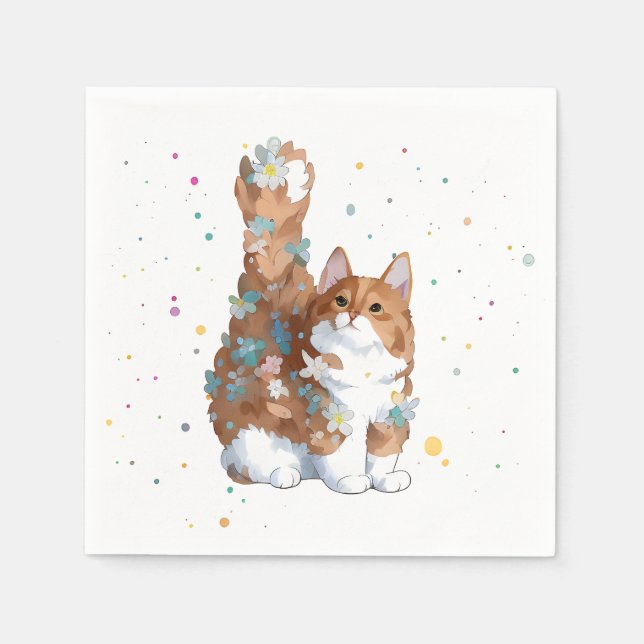 Cute Kitty Cat Pet Animal  Napkin (Front)