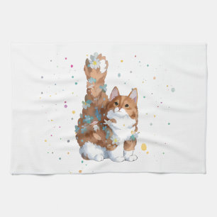 Cute Kitty Cat Pet Animal Tea Towel