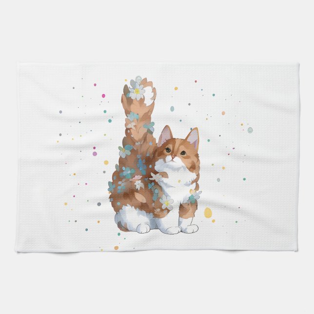 Cute Kitty Cat Pet Animal  Tea Towel (Horizontal)