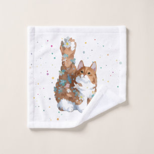 Cute Kitty Cat Pet Animal Wash Cloth