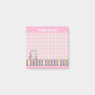 Cute Kitty Cat Pink Thoughts For Today  Post-it Notes