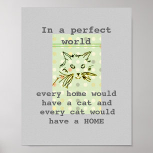 cute kitty cat poster with text quote