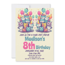 Cute Kitty Cat Purr-Fect Party Cats Birthday