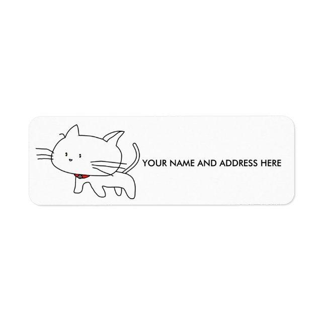 Cute Kitty Cat Return address labels, Personalised (Front)