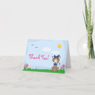 Cute Kitty Cat Thank You Card
