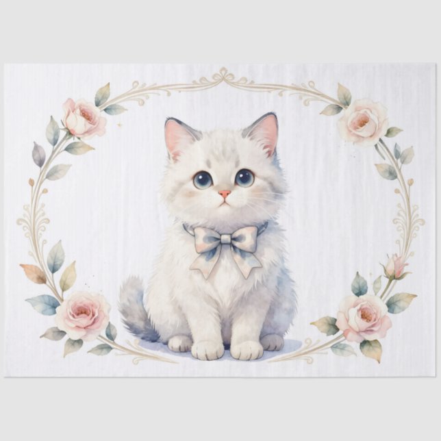 cute kitty cat tissue paper (Front)
