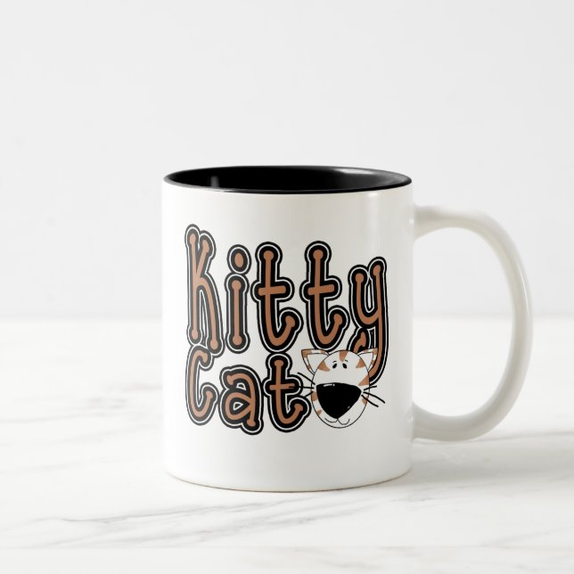 Cute Kitty Cat Tshirts and Gifts Two-Tone Coffee Mug (Right)