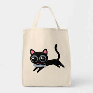 Cute Kitty Cat with Fish Gift for Girls Tote Bag