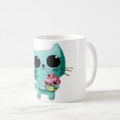 Cute Kitty Cat with Kawaii Cupcake Coffee Mug (Front Right)