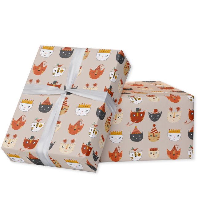 Cute Kitty Cat Wrapping Paper (Cute kitty cat pattern gift wrap paper roll)
