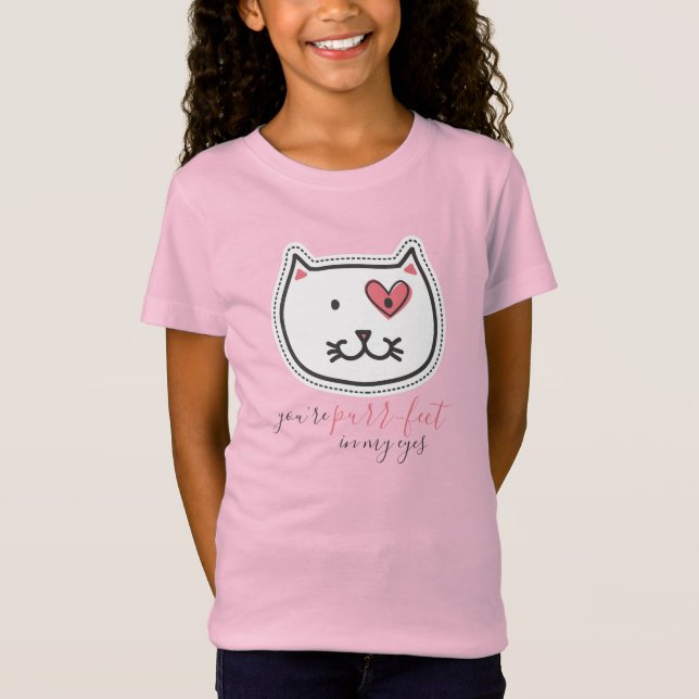 Cute Kitty Cat You're Purrfect Valentine's Day T-Shirt (Front)