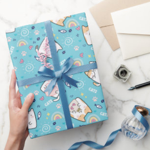 Cute Kitty Cats Whimsical Pattern Wrapping Paper