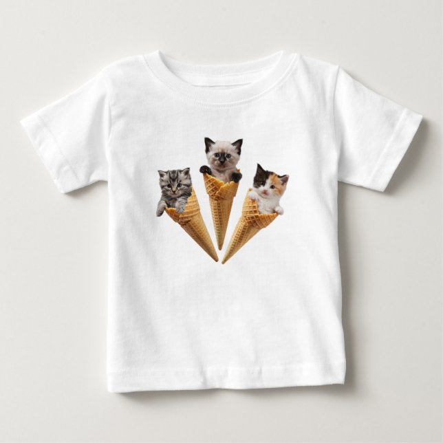 Cute Kitty Cones  Baby T-Shirt (Front)