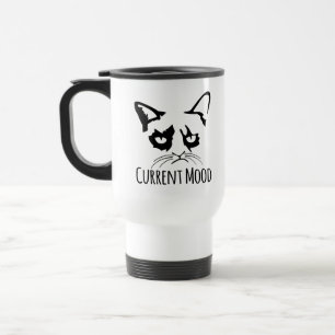 Cute Kitty Crazy Cat Lady Current Mood Stress Travel Mug