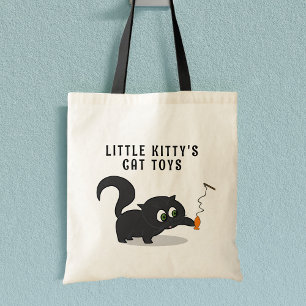 Cute Kitty Custom Black Cat Lover's Tote Bag