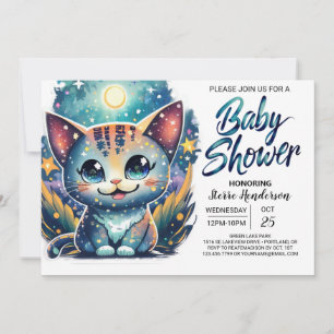 Cute Kitty Digital Baby Shower Invitation