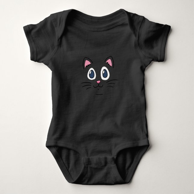 Cute Kitty Face Baby Bodysuit (Front)