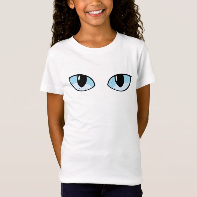 Cute Kitty Face Cat Blue Eyes T-Shirt (Front)