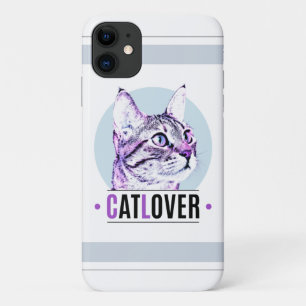Cute Kitty Face Pink and Black Cat Lover Case-Mate iPhone Case