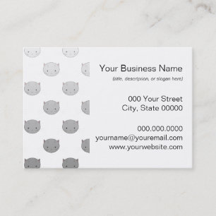 Cute Kitty Faces in Black White Grey Business Card