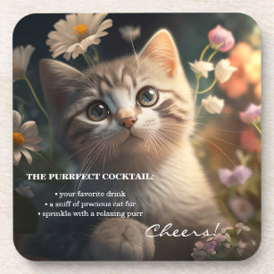 Cute Kitty Funny Recipe Cat Coaster