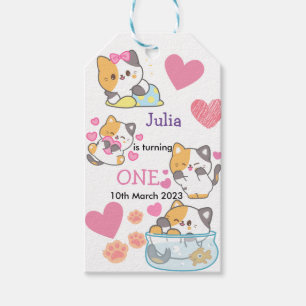 Cute kitty  girl birthday  favour  gift tags