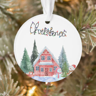 Cute Kitty Illustration Ornament