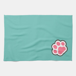 Cute Kitty Illustration Tea Towel