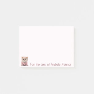 Cute Kitty in a Pink Sweater Personalise Post-it Notes