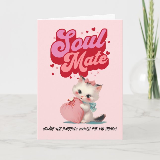 Cute Kitty in Valentine’s Day Card (Front)