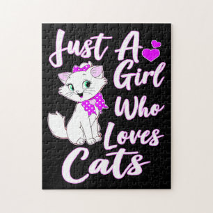 Cute Kitty Just A Girl Who Loves Cats Jigsaw Puzzle