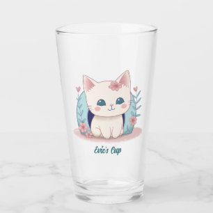 Cute Kitty Kawaii Chibi Glass