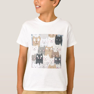 Cute kitty kitten cat blue grey pattern T-Shirt