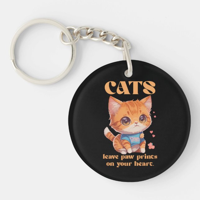 cute kitty love key ring (Front)