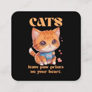 cute kitty love square business card