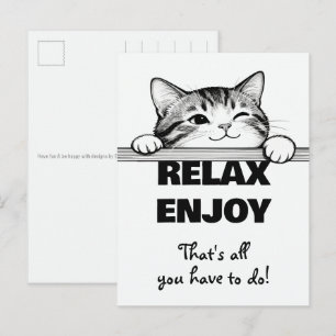 Cute Kitty Minimalistic Design - CAT 2 Postcard