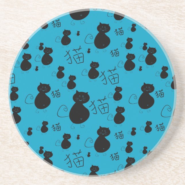 Cute kitty pattern coaster (Front)