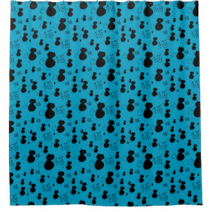Cute kitty pattern shower curtain