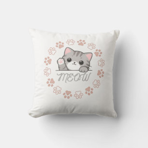 Cute Kitty Paw Print Circle Kids T-Shirt Cushion