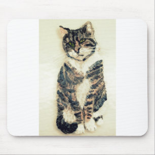 Cute Kitty Pet Portrait Tabby Cat Mouse Pad
