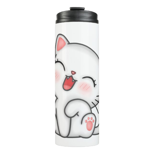 Cute kitty printed thermal tumbler  (Front)